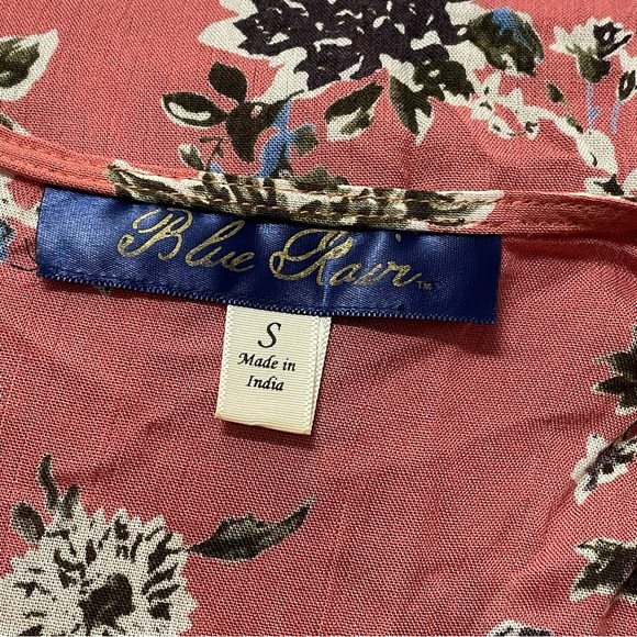 Blue Rain Pink Floral Lightweight Open Front Shawl Cardigan Women's Size S - Picture 7 of 9